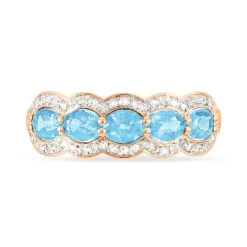 Bague Margaux Or Rose Topaze Et Diamant