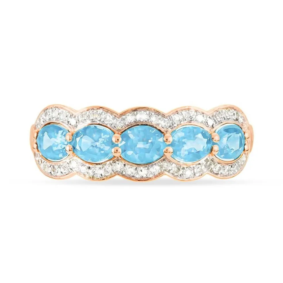 Bague Margaux Or Rose Topaze Et Diamant