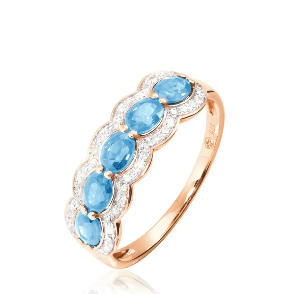 Bague Margaux Or Rose Topaze Et Diamant