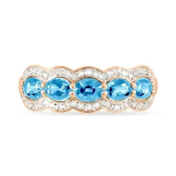 Bague Margaux Or Rose Topaze Et Diamant