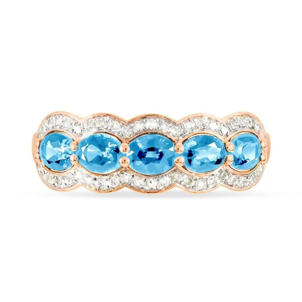 Bague Margaux Or Rose Topaze Et Diamant