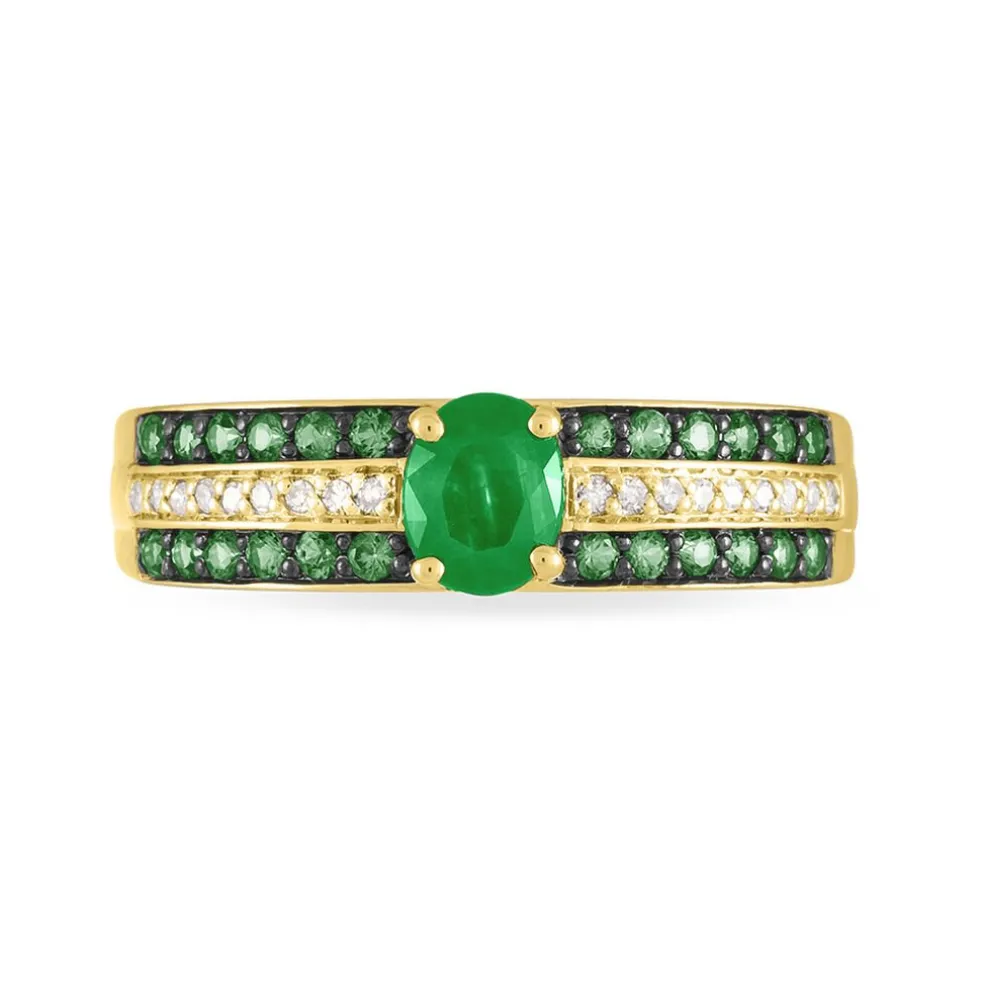 Bague Margot Or Jaune Emeraude Diamant