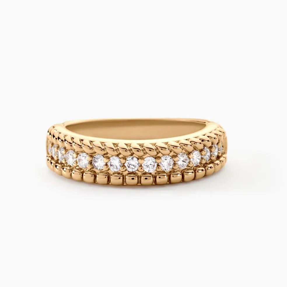 Bague Marie-baptistine Plaqué Or Jaune Oxyde De Zirconium