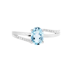 Bague Marie-eva Or Blanc Topaze Et Oxyde De Zirconium