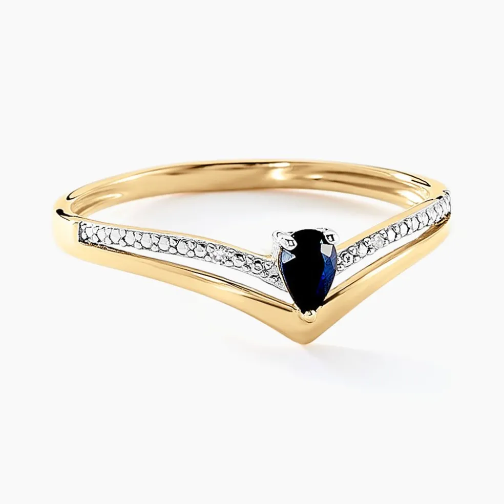 Bague Marjeta Or Jaune Saphir Diamant