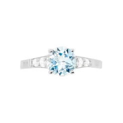 Bague Maysara Or Blanc Topaze Et Oxyde De Zirconium