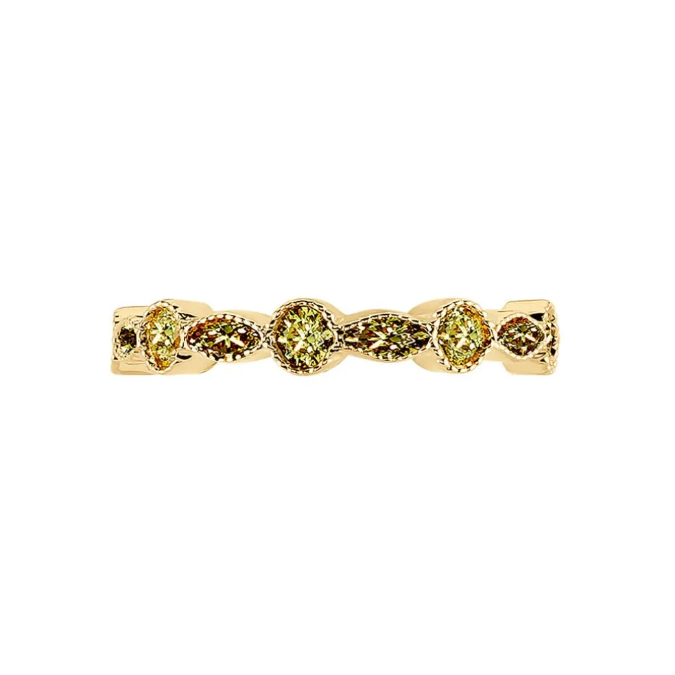 Bague Mencia Plaque Or Jaune Oxyde De Zirconium