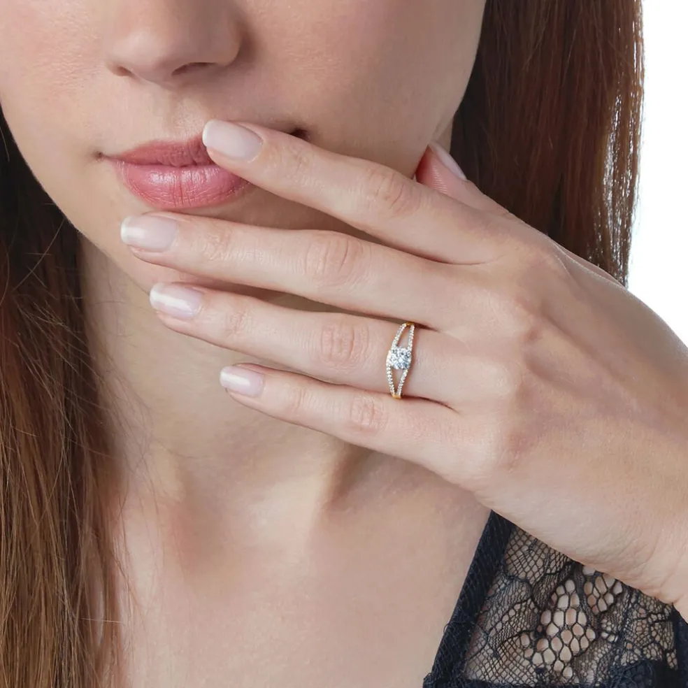 Bague Micky Or Jaune Oxyde De Zirconium