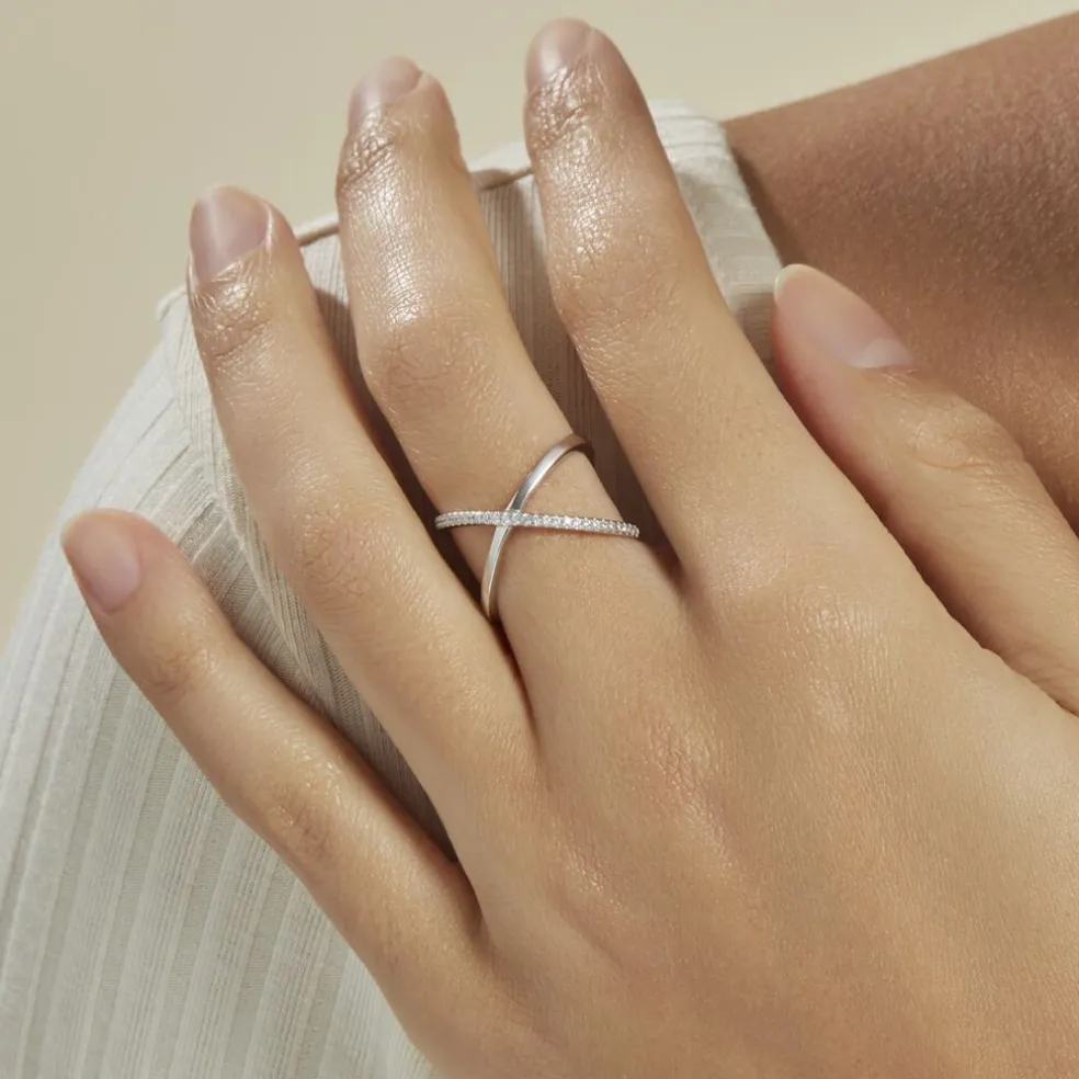 Bague Miya Argent Blanc Oxyde De Zirconium