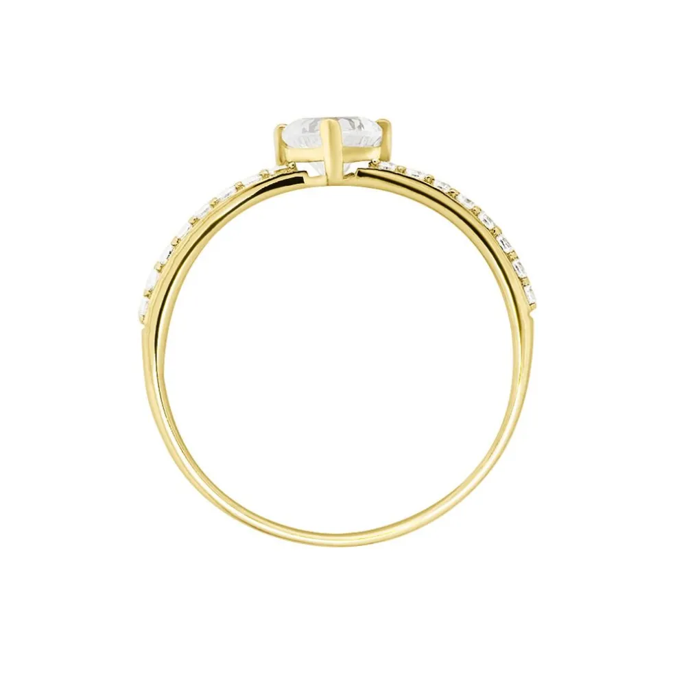 Bague Monelle Or Jaune Oxyde De Zirconium