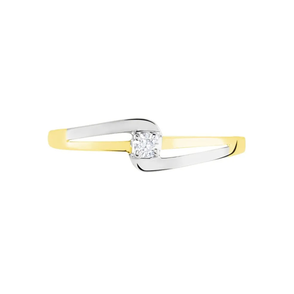 Bague Nesryne Or Bicolore Oxyde De Zirconium