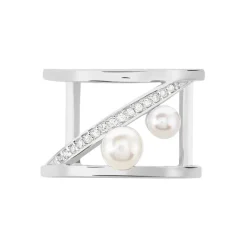 Bague Nissi Argent Blanc Perle De Culture Oxyde De Zirconium