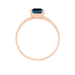 Bague Noee Or Rose Topaze Et Oxyde De Zirconium