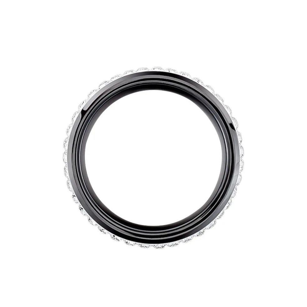 Bague Noire Ceramique Blanc Céramique Et Strass