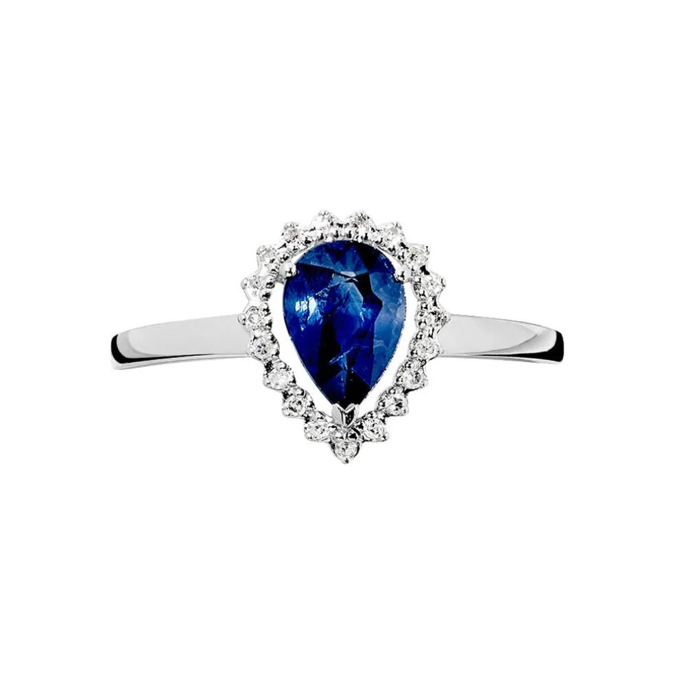Bague Nola Or Blanc Saphir Et Diamant