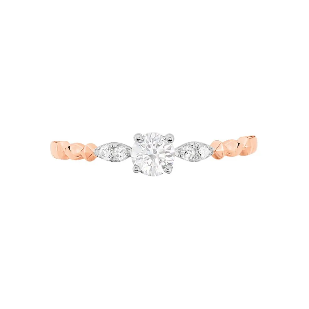 Bague Norhen Or Rose Oxyde De Zirconium