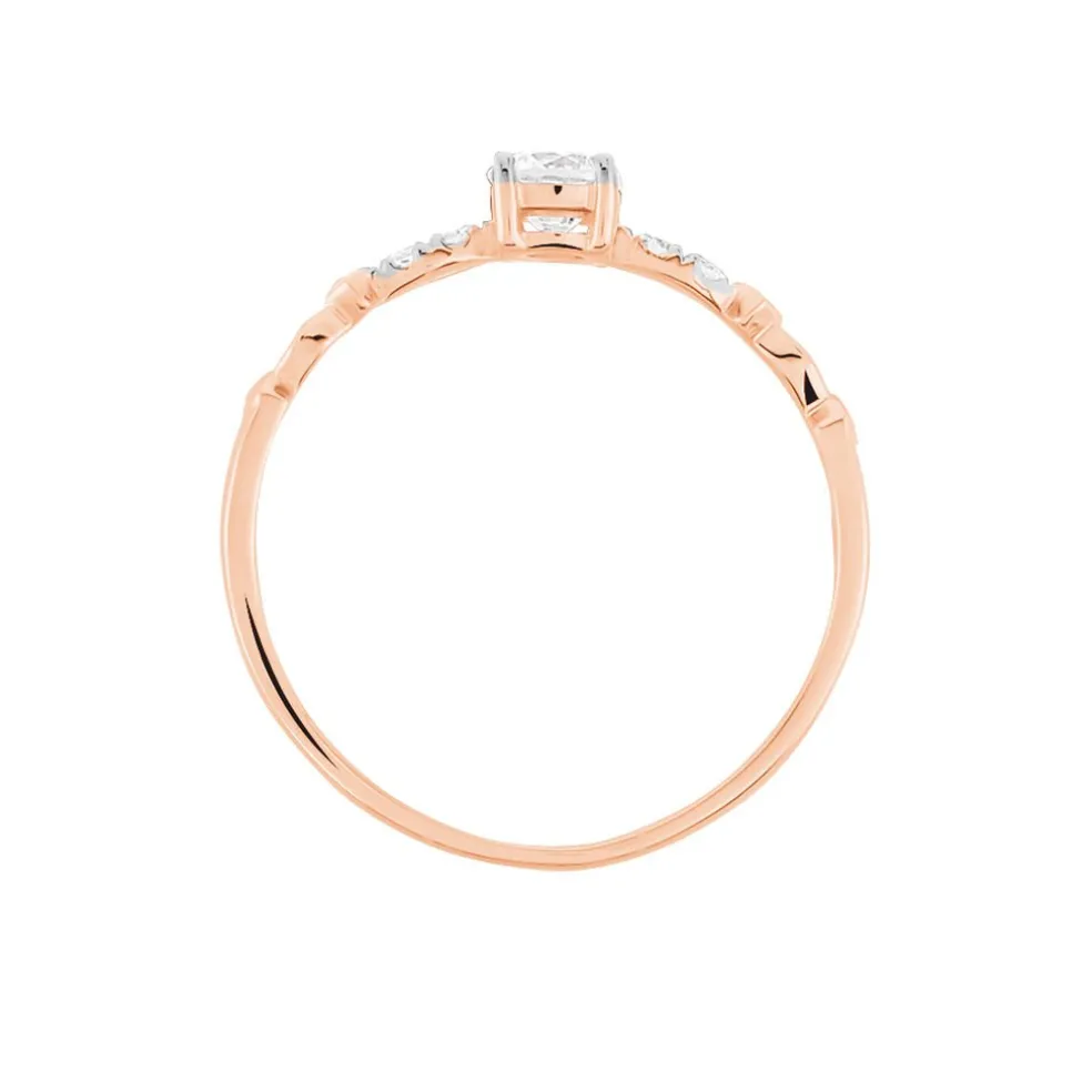 Bague Norhen Or Rose Oxyde De Zirconium