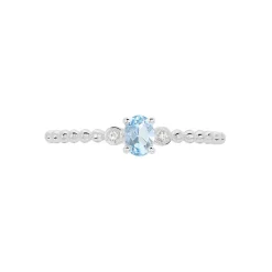 Bague Noria Or Blanc Topaze Et Oxyde De Zirconium