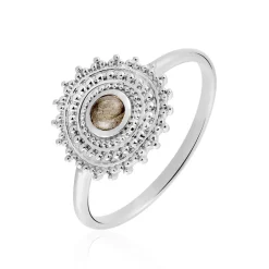 Bague Nyoko Argent Blanc Labradorite