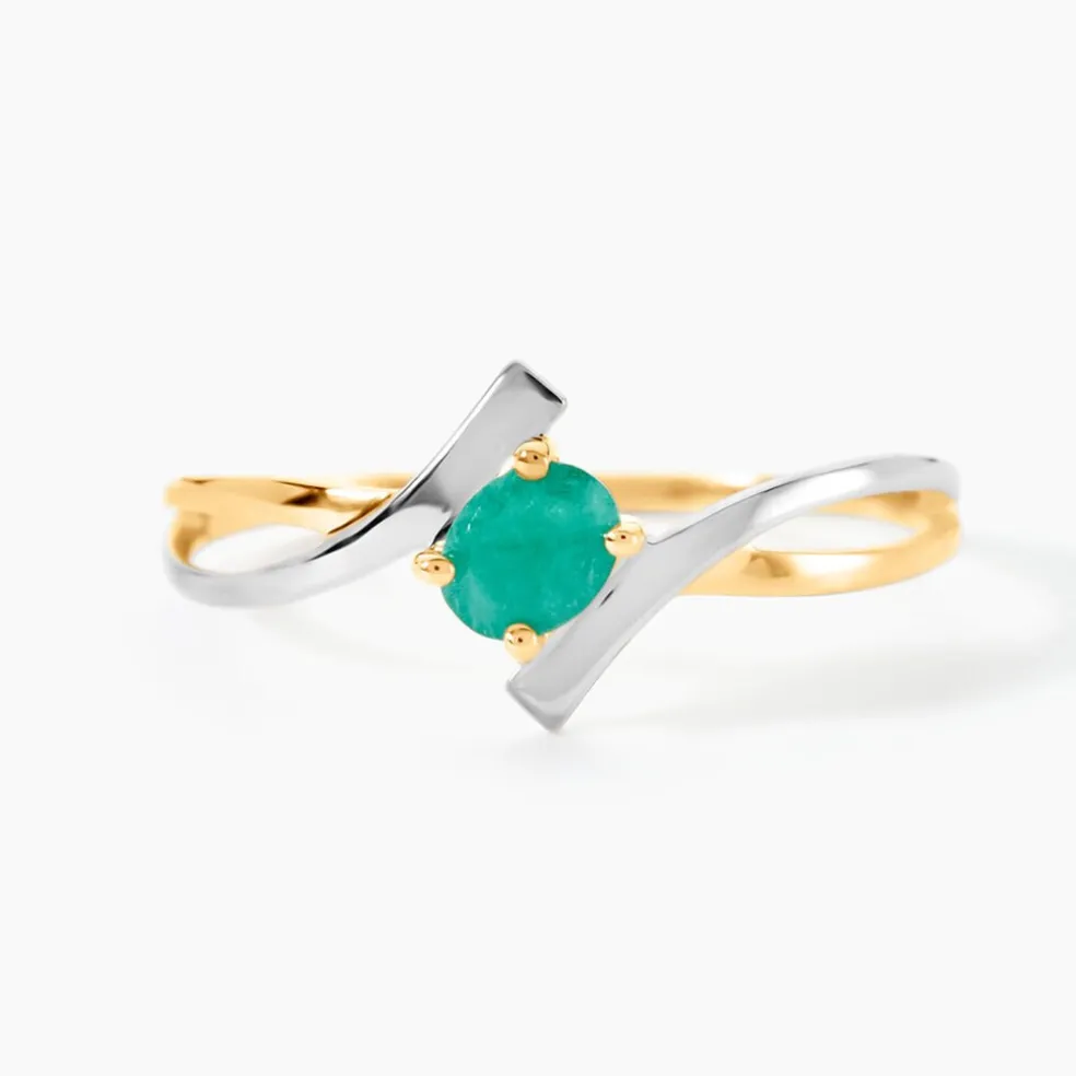 Bague Or Bicolore Rosmunda Emeraude