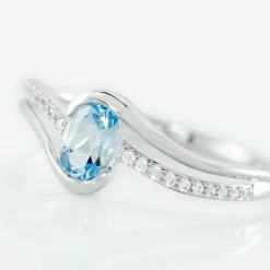 Bague Or Blanc Anja Topaze