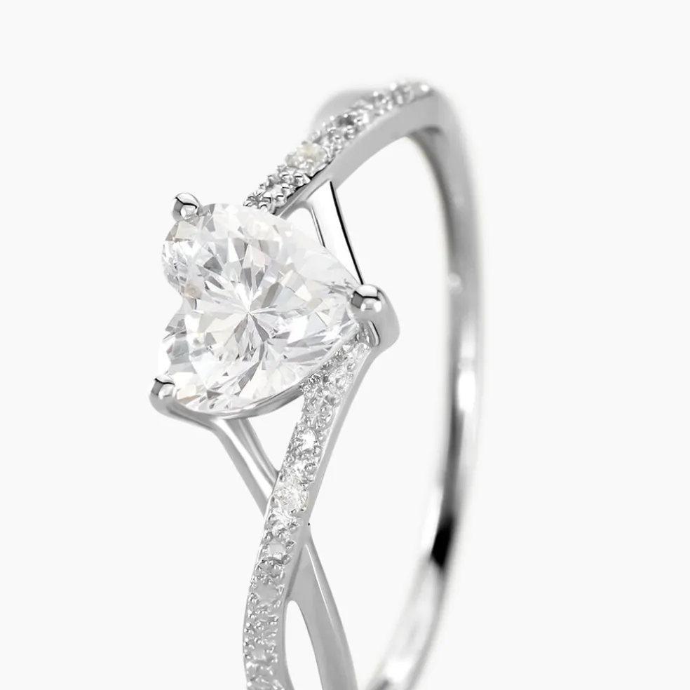 Bague Or Blanc Clothilde Oxyde De Zirconium