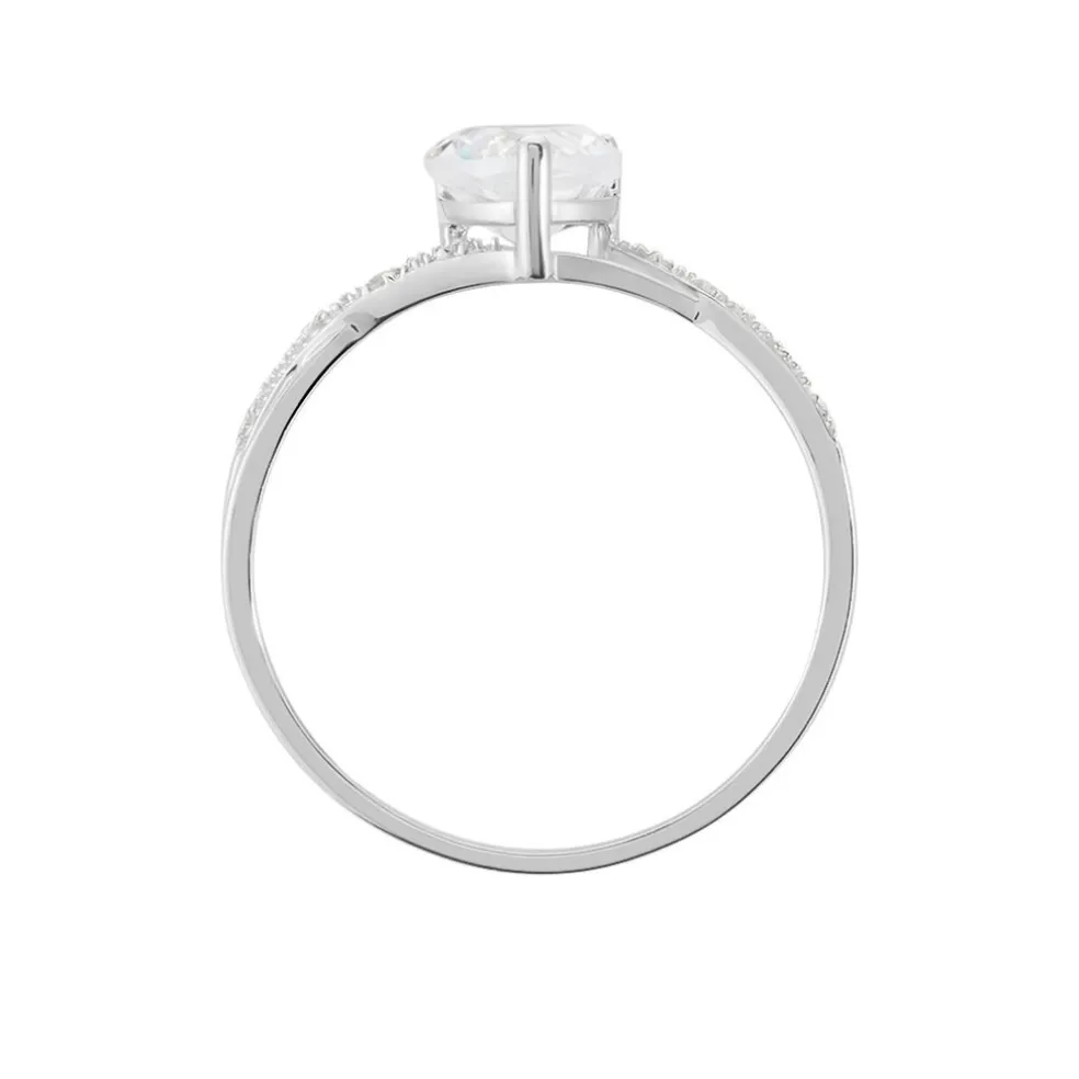Bague Or Blanc Clothilde Oxyde De Zirconium