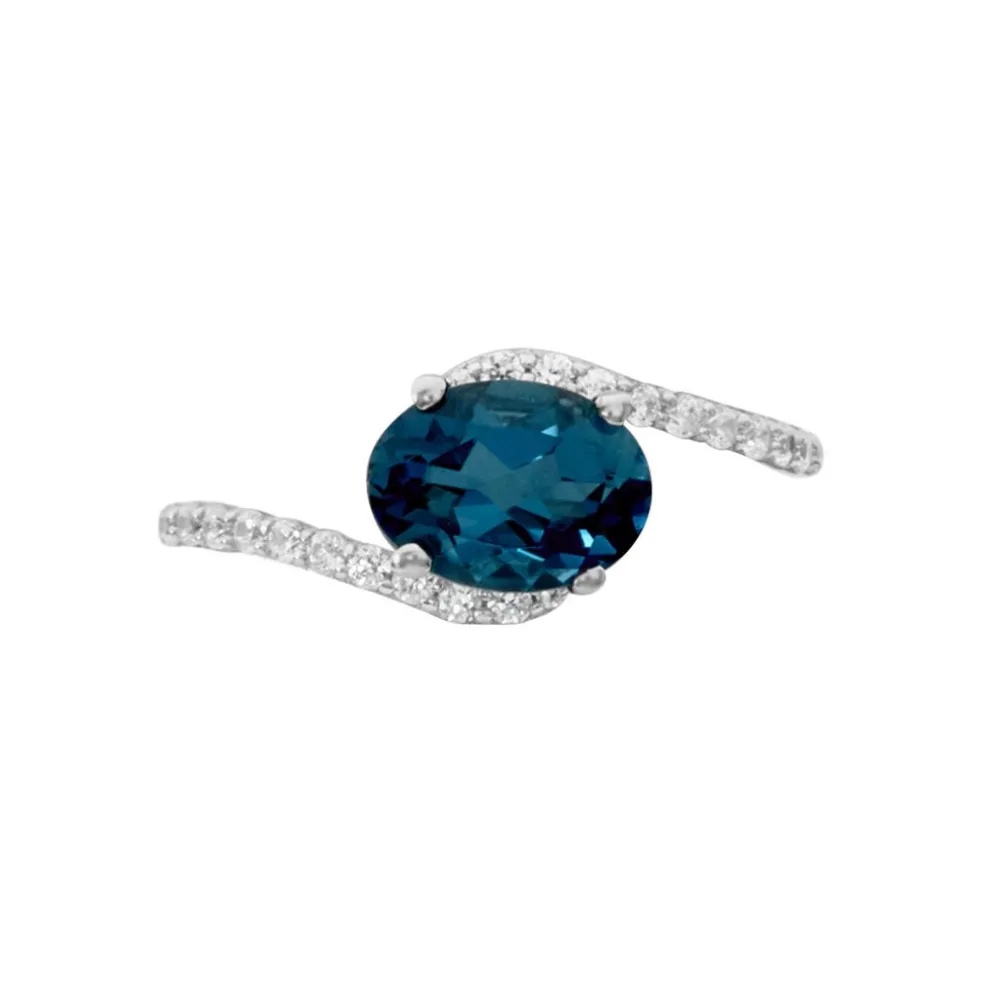 Bague Or Blanc Erwin Topaze Oxydes De Zirconium
