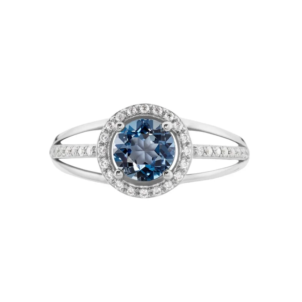 Bague Or Blanc Maeva Topaze Oxydes De Zirconium