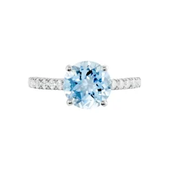 Bague Or Blanc Terese Topaze Oxydes De Zirconium