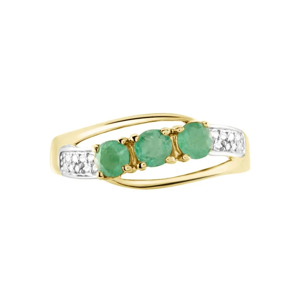 Bague Or Jaune Abelard Emeraudes Diamants