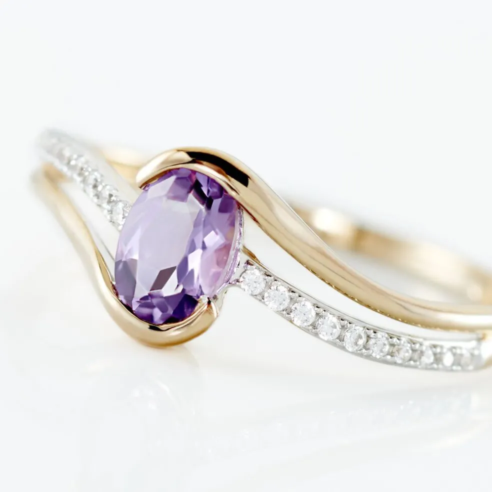 Bague Or Jaune Anja Améthyste