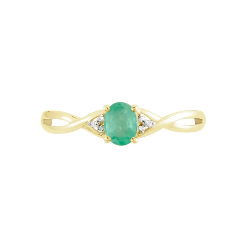 Bague Or Jaune Cassie Emeraude Diamants