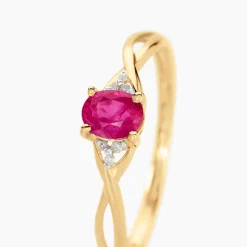 Bague Or Jaune Cassie Rubis Et Diamant