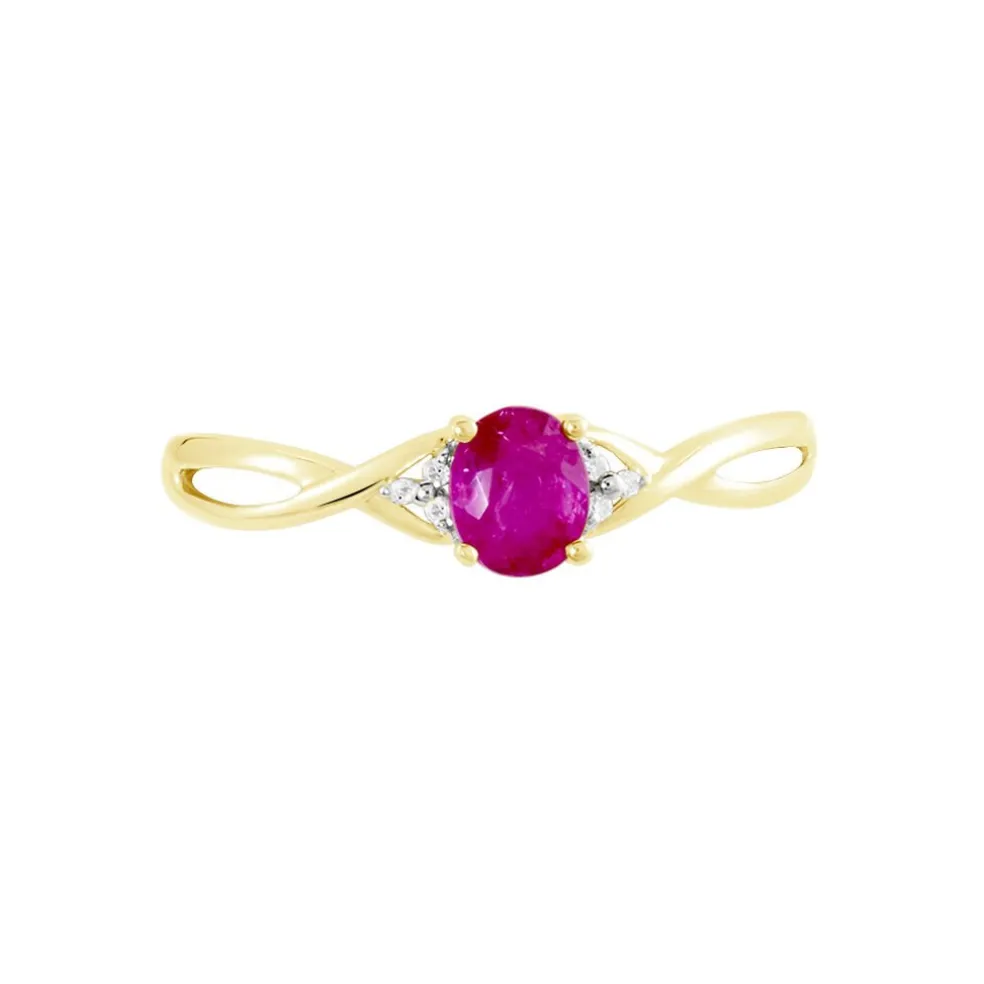 Bague Or Jaune Cassie Rubis Diamants