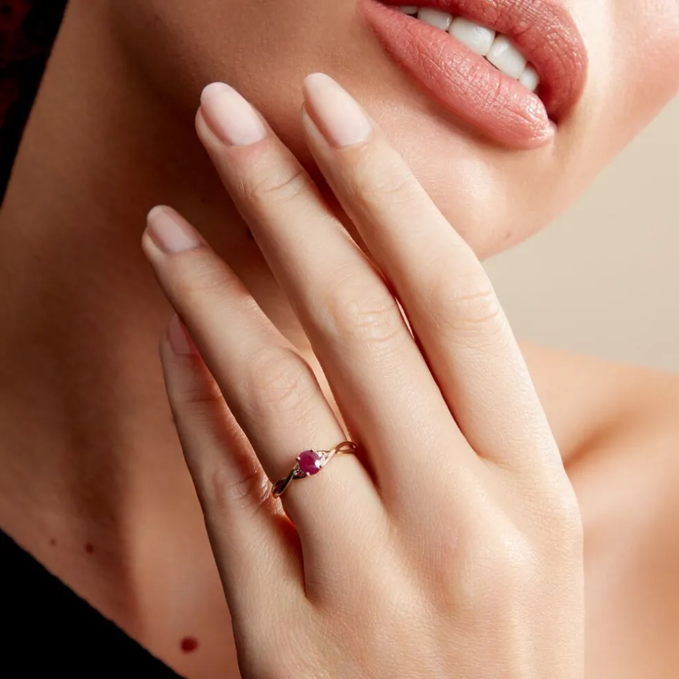 Bague Or Jaune Cassie Rubis Diamants