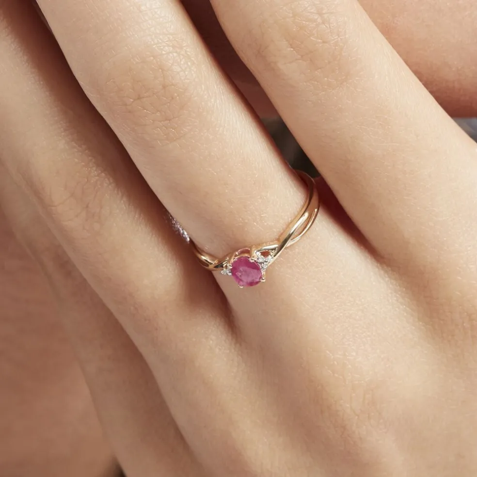Bague Or Jaune Cassie Rubis Diamants