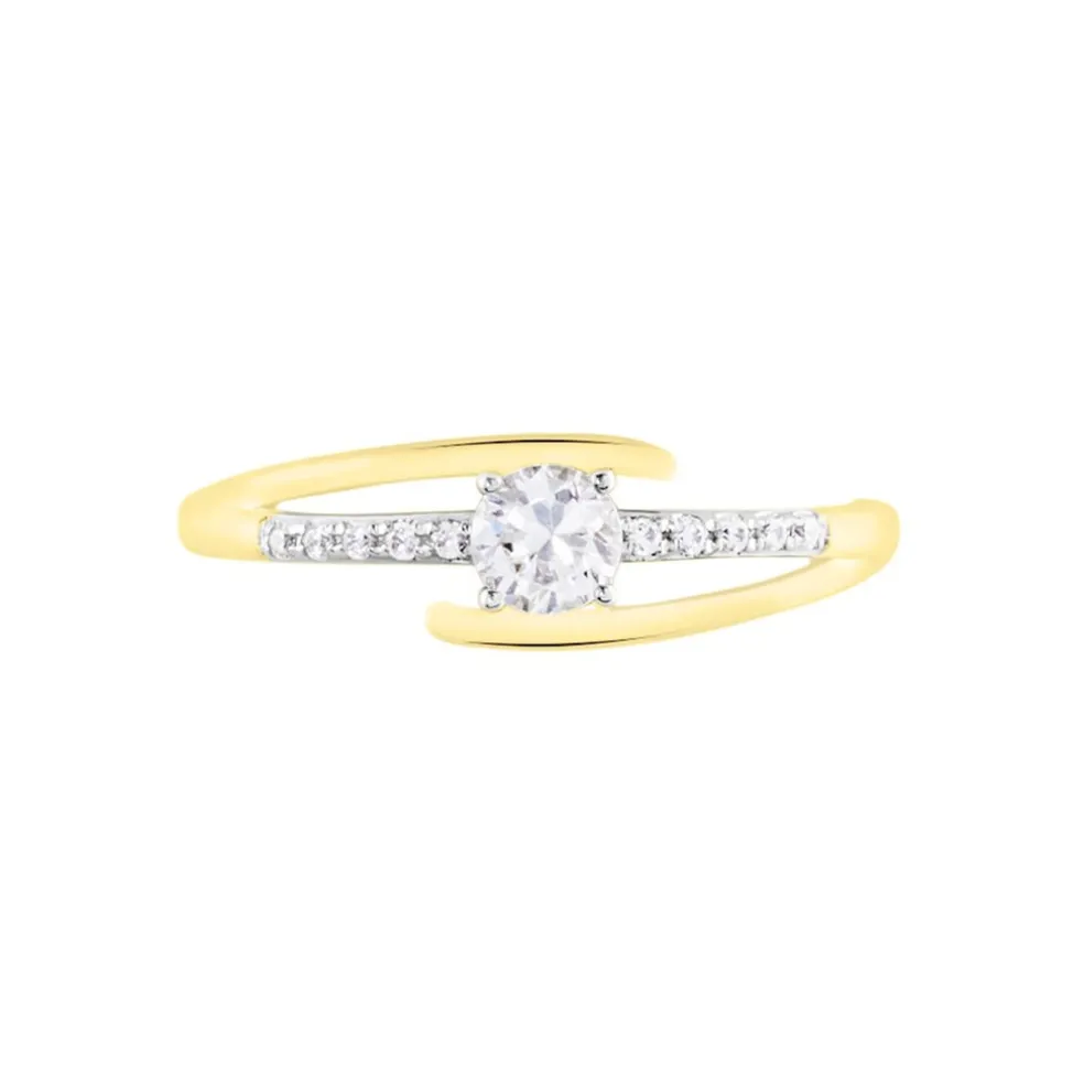 Bague Or Jaune Daegan Oxydes De Zirconium