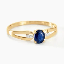 Bague Or Jaune Ebrard Saphir Diamants