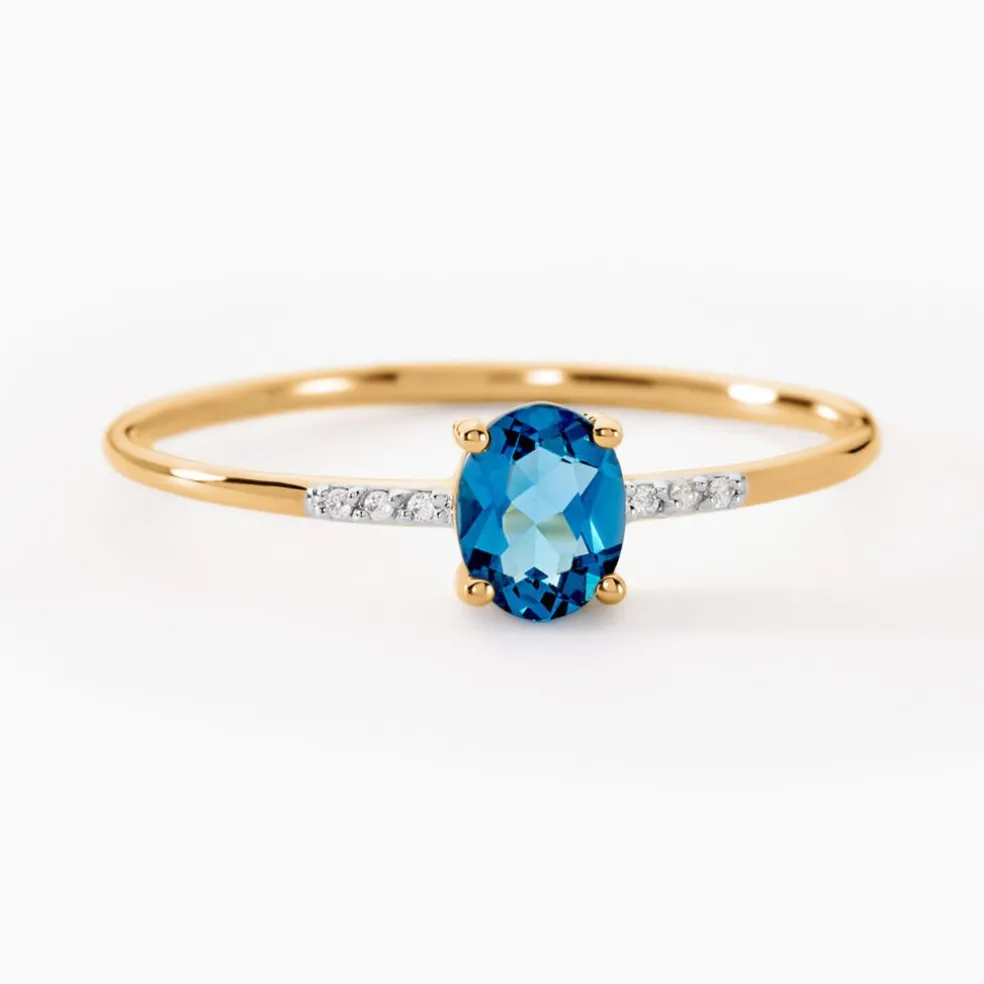 Bague Or Jaune Jehane Topaze Oxydes De Zirconium