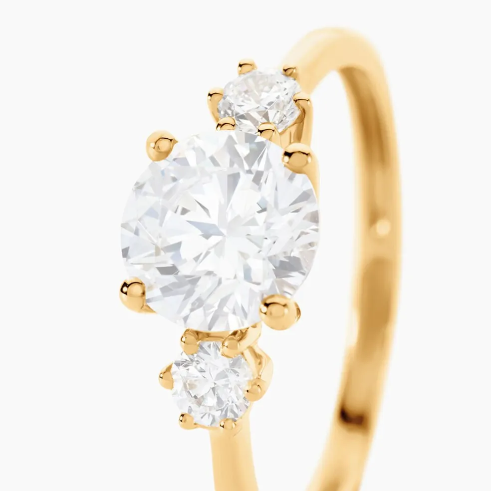 Bague Or Jaune Kesari Oxyde De Zirconium