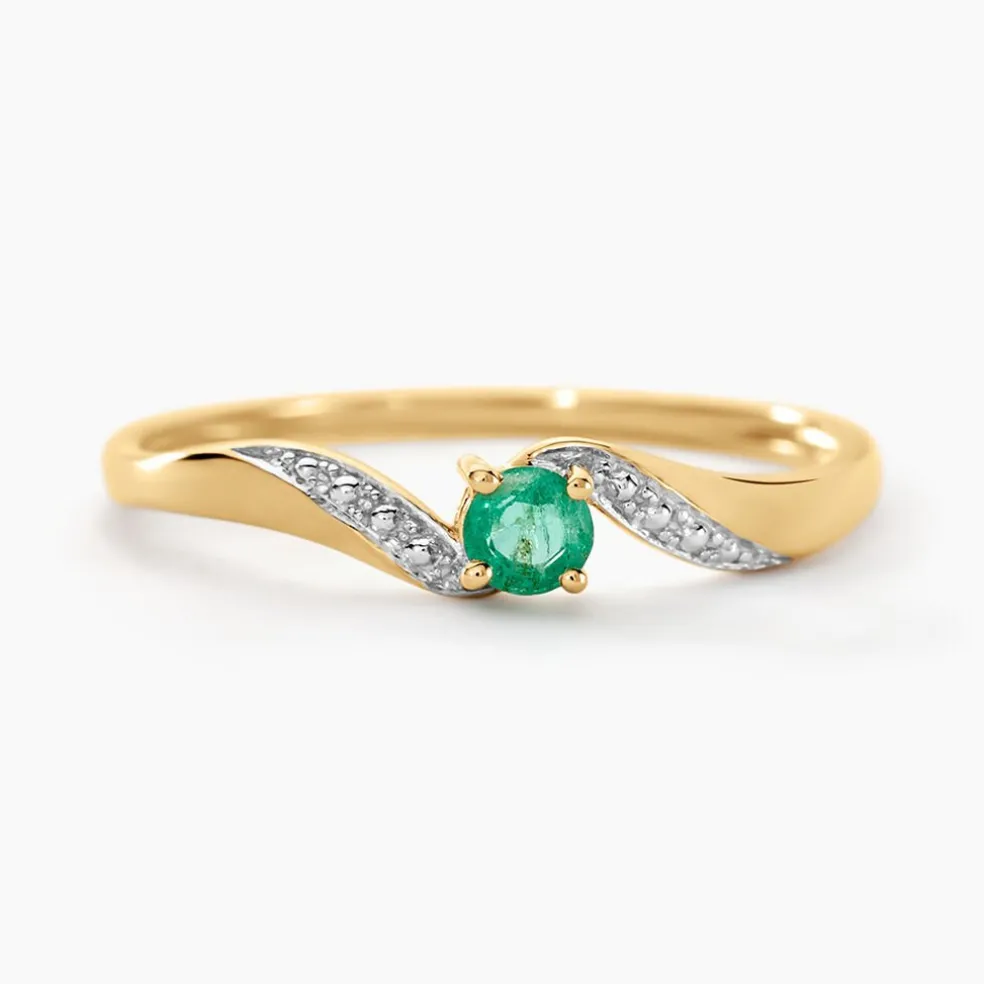 Bague Or Jaune Levenez Emeraude