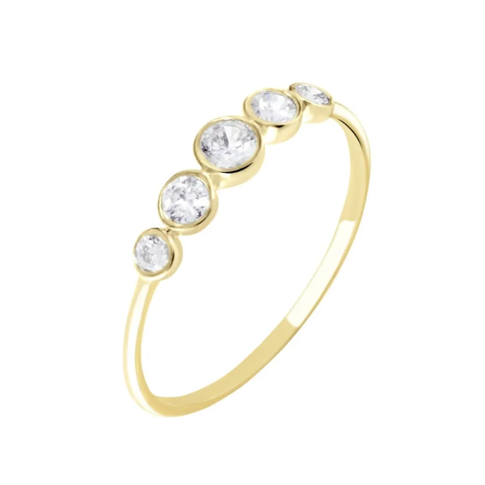Bague Or Jaune Sabinus Oxydes De Zirconium