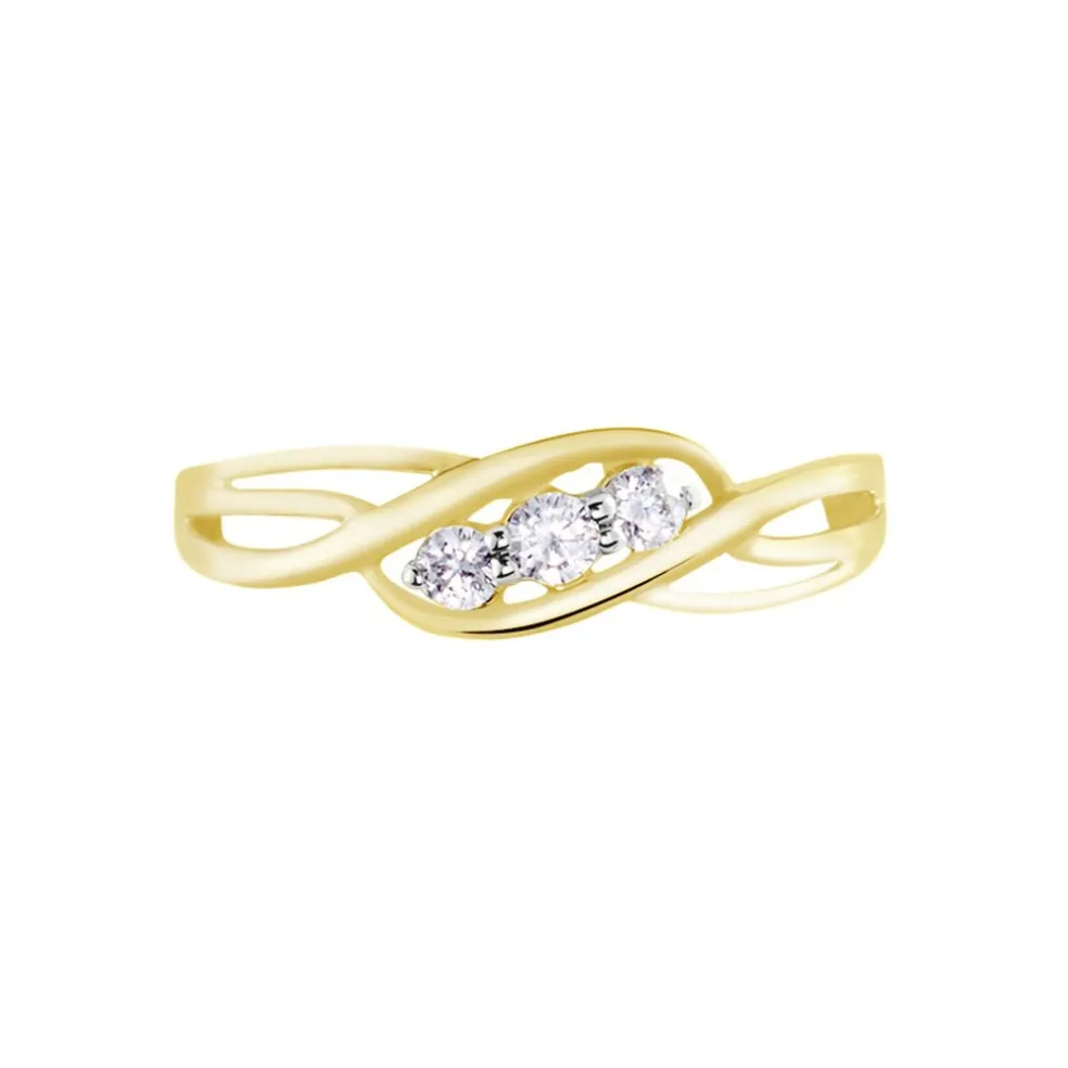 Bague Or Jaune Shaleana Oxydes De Zirconium