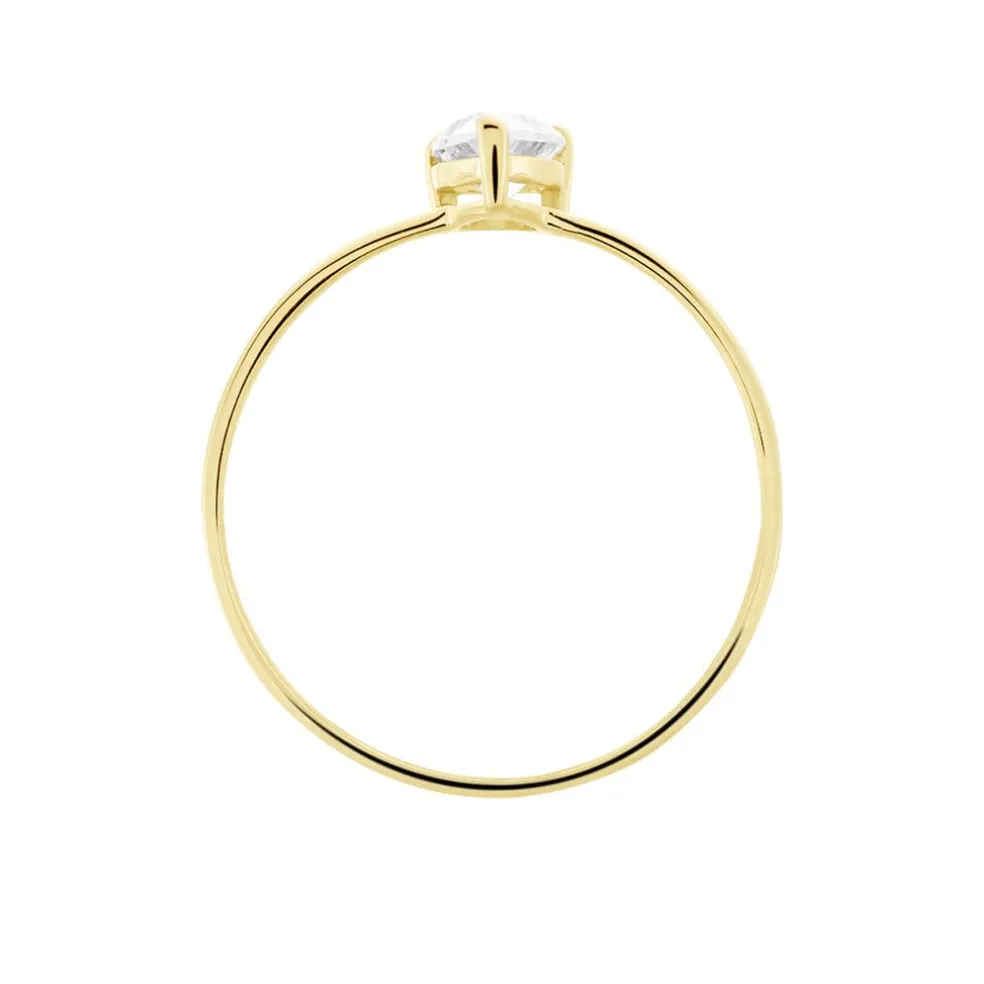 Bague Or Jaune Solitaire Harrietta Oxyde De Zirconium