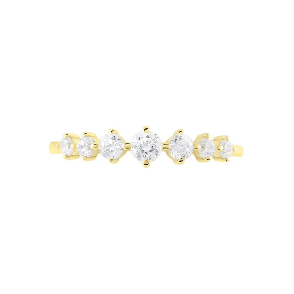 Bague Or Jaune Sunday Oxyde De Zirconium