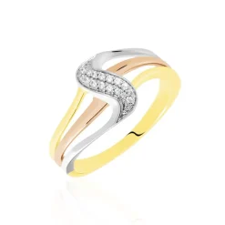 Bague Or Tricolore Dionyse Oxydes De Zirconium