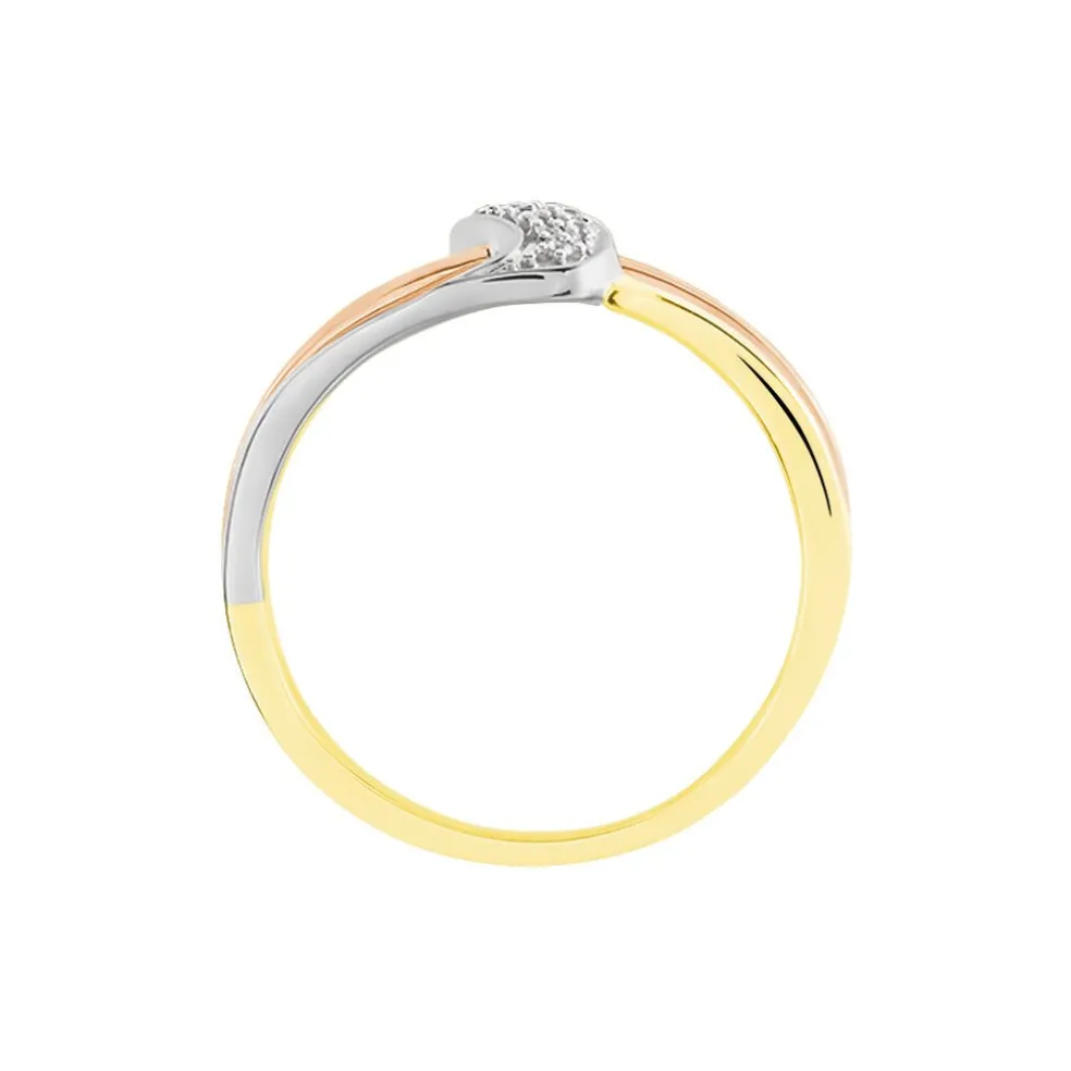 Bague Or Tricolore Dionyse Oxydes De Zirconium