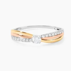 Bague Or Tricolore Peregrine Oxyde De Zirconium