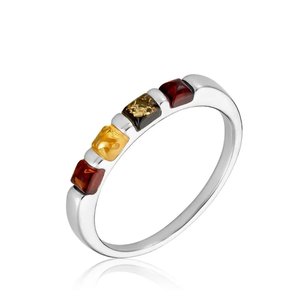 Bague Philo Argent Blanc Ambre